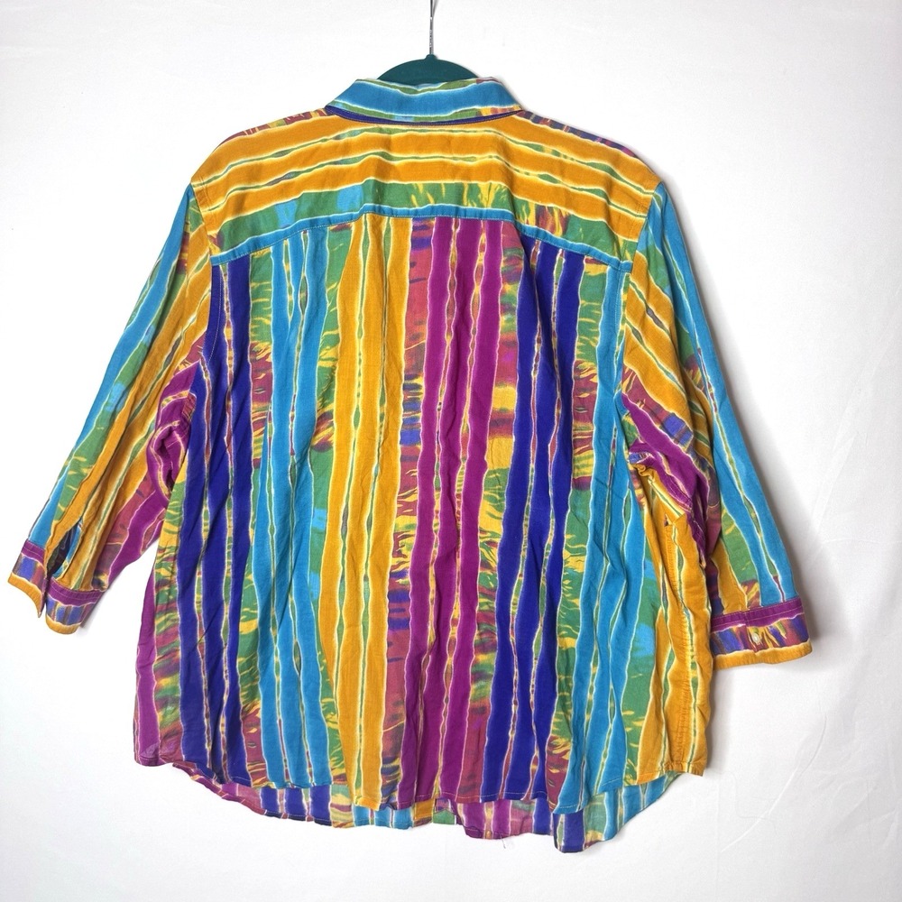 Lauren Ralph Lauren Tunic Top 3X Button Lightweight Gauze 100% Cotton Print 3XL - Picture 3 of 9
